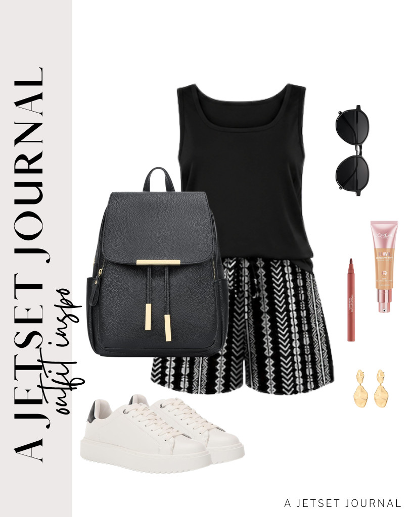 Another outfit idea is this two-piece set from WIHOLL, featuring a black top and shorts with a vertical-line design. It goes well with Steve Madden Charlie sneakers and a KKXIU backpack. Add this COVERGIRL Outlast Lipstain and L'Oréal Paris Lumi Le Glow Skin Tint to your makeup routine.

#LTKSeasonal #LTKSaleAlert #LTKTravel
 

 