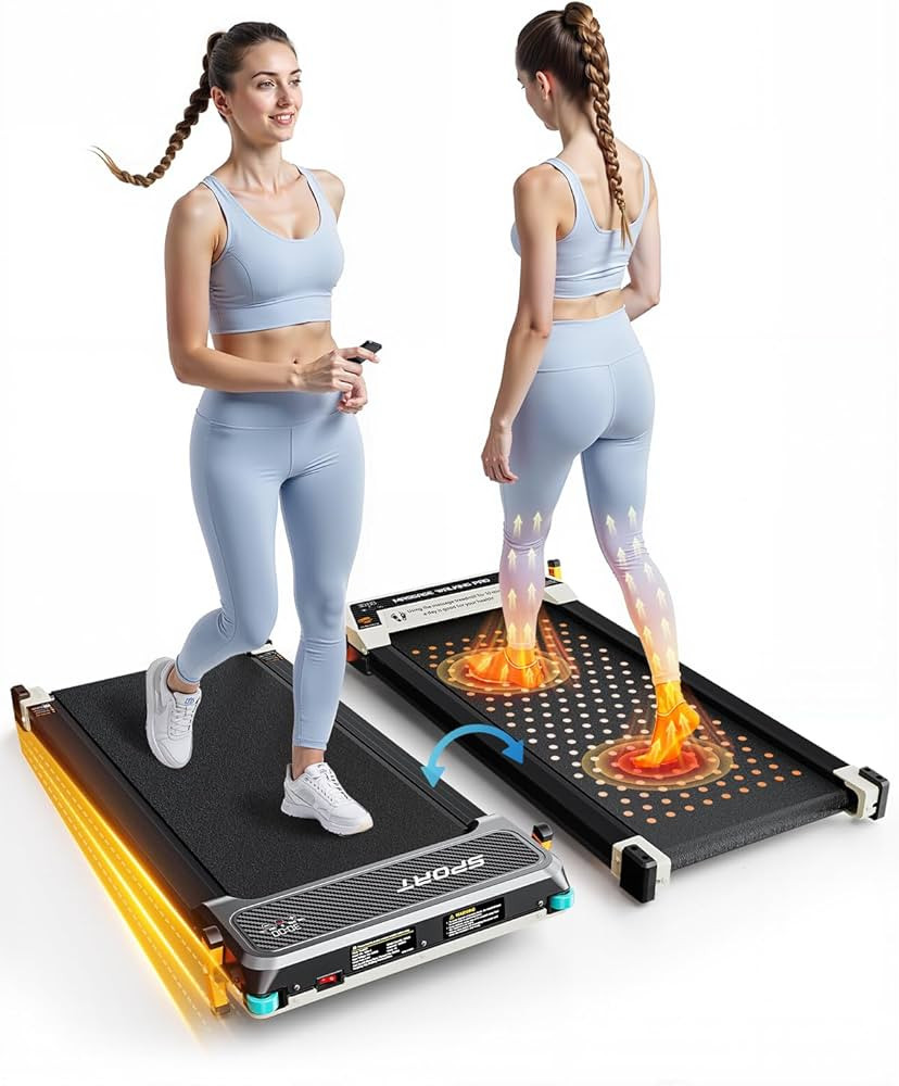 FUNRAY Versatile Walking Pad Treadmill with Incline - Dual-Sided Under Desk Treadmill with Foot M... | Amazon (US)