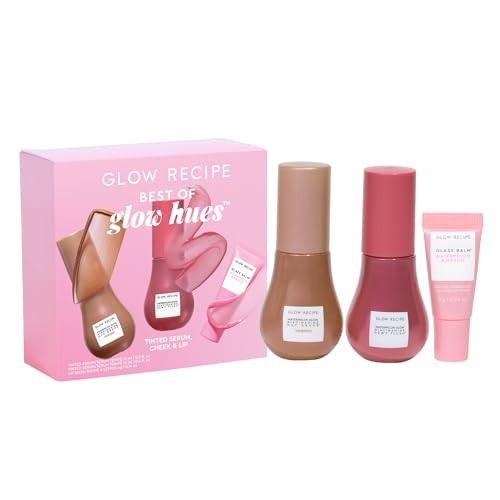 Glow Recipe Best of Glow Hues Kit - Travel Size Hue Drops Sun Glow, Full Size Dewy Flush Blush & Travel Size Glass Balm Lip Treatment (3 Count) | Amazon (US)