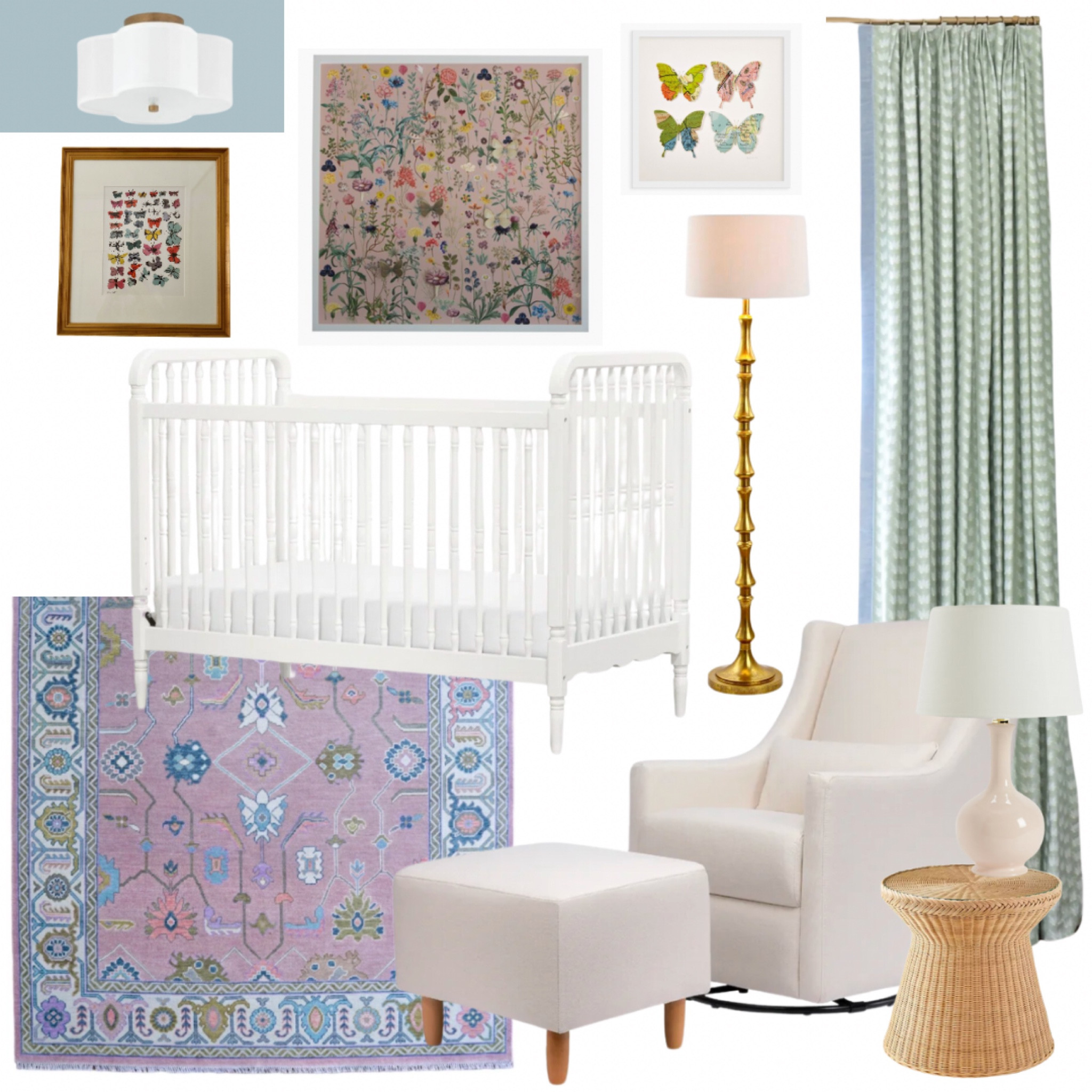 Baby girl nursery inspo. Nursery mood board. Nursery. Baby girl nursery. High low nursery finds baby girls room. Crib. Glider. Amazon find. Butterfly art. LTKhome. LTKbaby. LTK

#LTKHome #LTKFindsUnder100 #LTKBaby