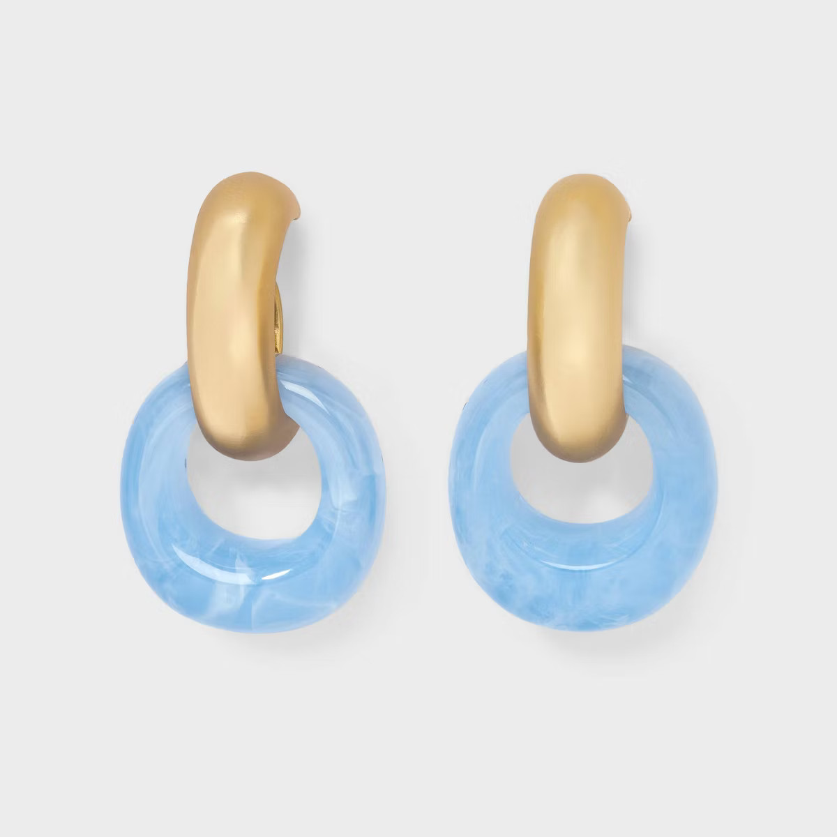 Linked Drop Hoop Earrings - A New Day™ Light Blue | Target