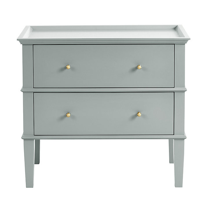 Grace 2 Drawer Nightstand with Antique Gold Knobs & Tapered Legs | Ballard Designs, Inc.