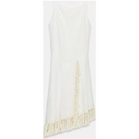 Zara - Zw Collection 100% Linen Fringed Dress - Light Beige - S - Woman | Zara US