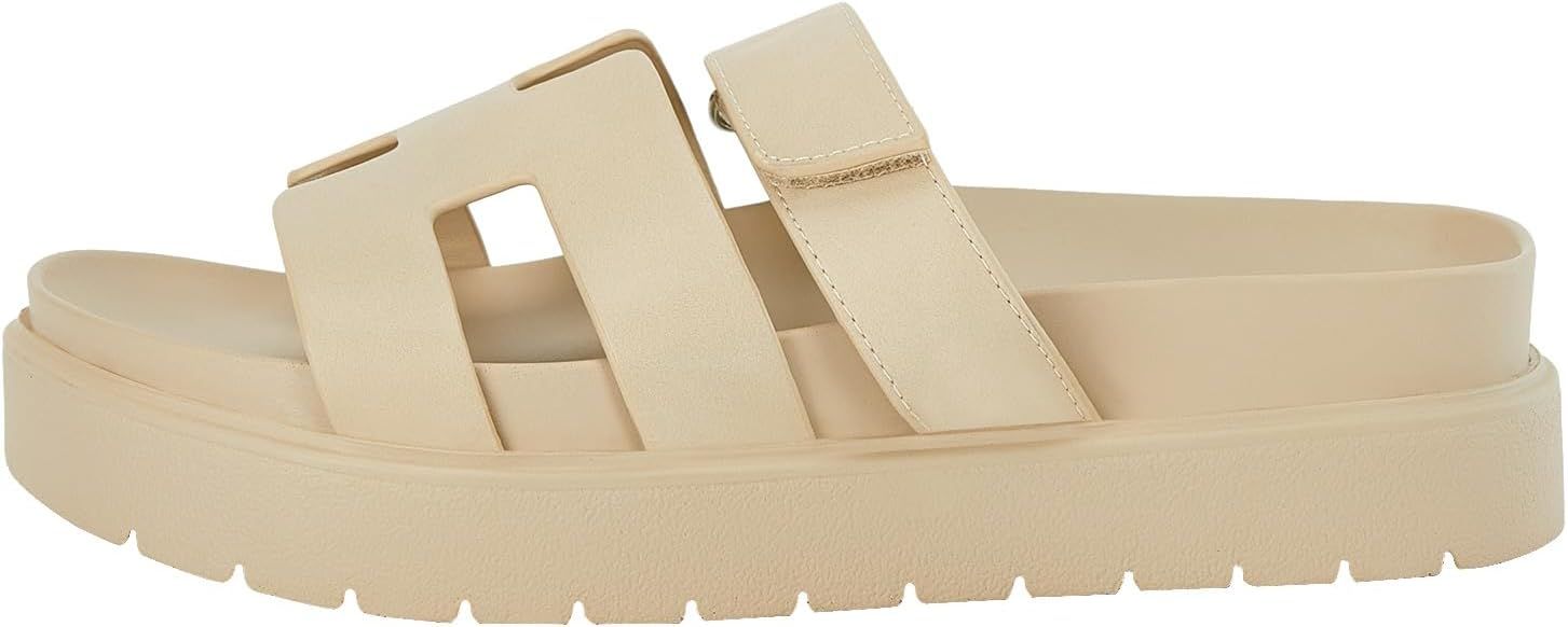 Junayuan Women's Platform Slide Sandals Open Toe Non Slip Thick Sole Slip on Summer Shoes | Amazon (US)