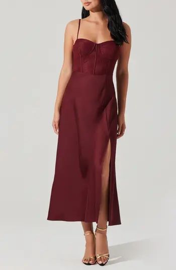 Lace Bustier Sleeveless Midi Dress | Nordstrom