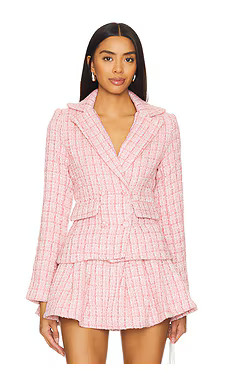 MORE TO COME Ashtyn Tweed Blazer in Baby Pink from Revolve.com | Revolve Clothing (Global)