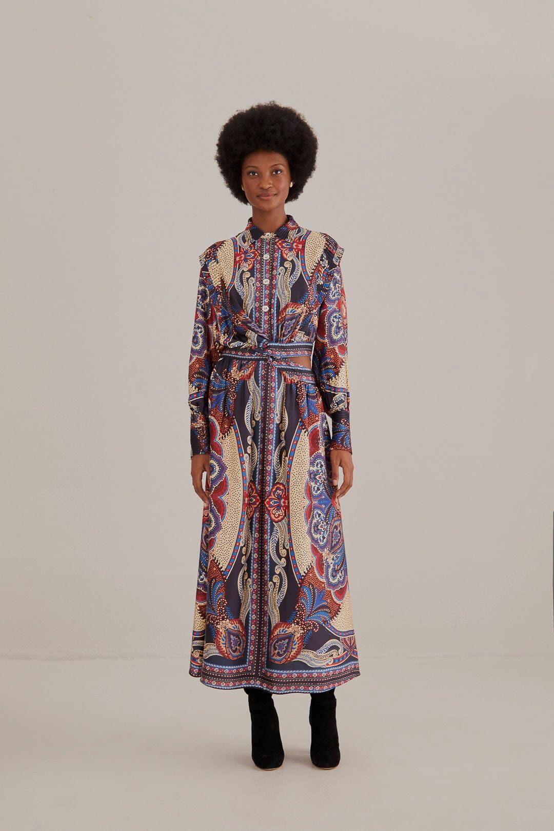 Multicolor Energy Scarf Cut-Out Maxi Dress | FarmRio