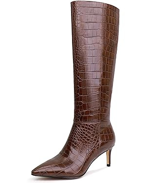 wetkiss Knee High Boots for Women, with Kitten Heel and Pointed Toe Design, Classic and Sexy | Amazon (US)