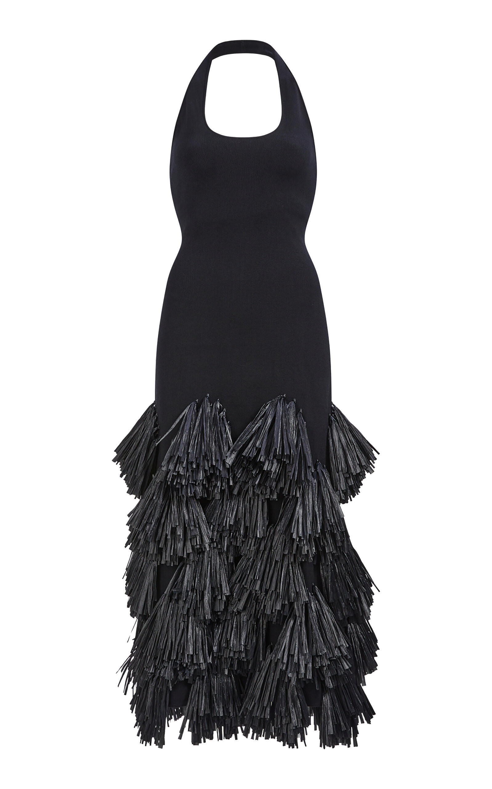 Aje Elva Raffia Fringe Knit Midi Dress - Moda Operandi | Moda Operandi (Global)