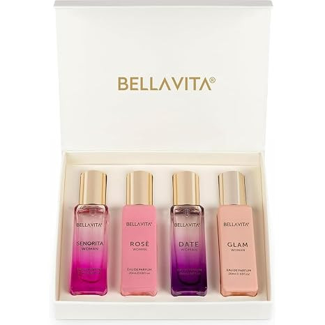 Bellavita Luxury Women's Perfume Gift Set with Rose, Senorita, Date, and Glam | 80ml | Perfume fo... | Amazon (US)