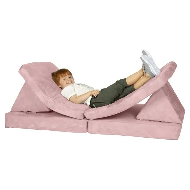 Huddle Customizable Kids Play Foam Couch, Pink | Walmart (US)