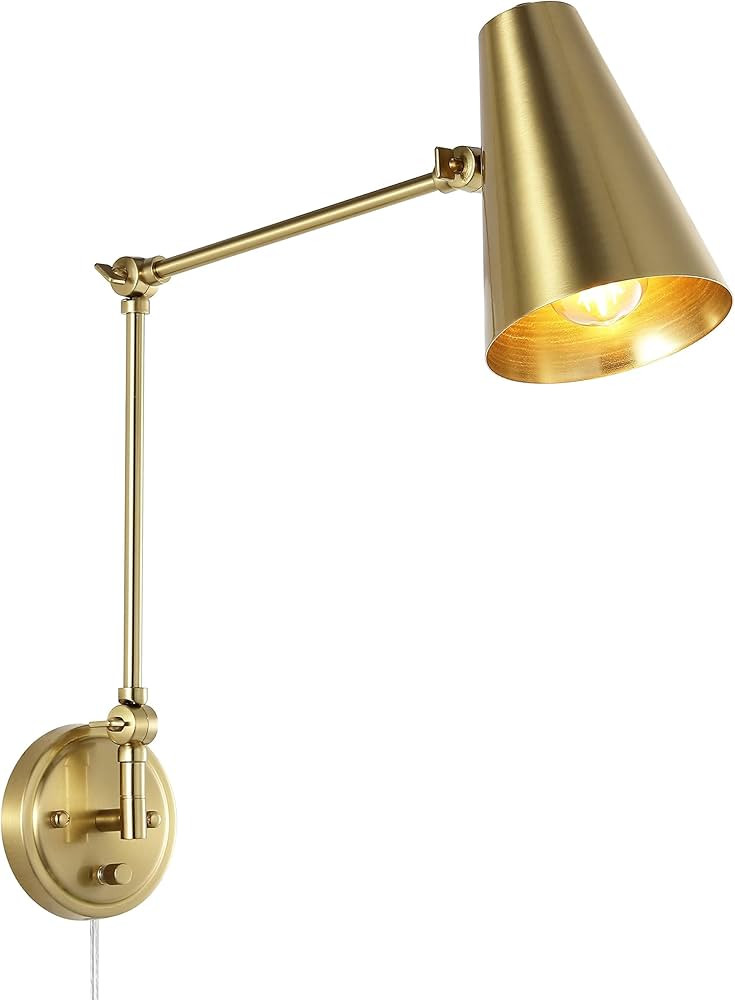 WINGBO Industrial 1-Light Swing Arm Wall Lamp, Adjustable Head Metal LED Wall Sconce, Plug in/Wal... | Amazon (US)