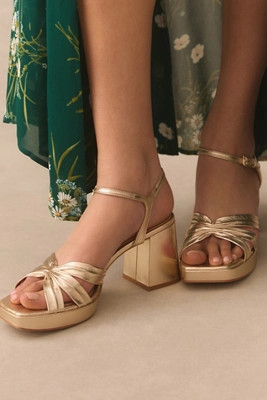 Reformation Maize Platform Heeled Sandals | Anthropologie (US)
