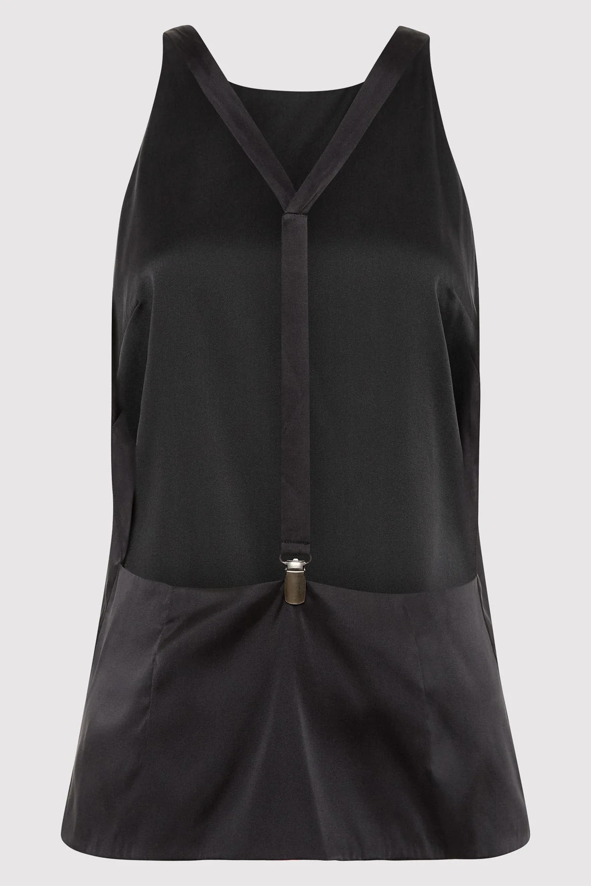 Soft Silk Suspender Top - Black | St. Agni (US, UK, EU)