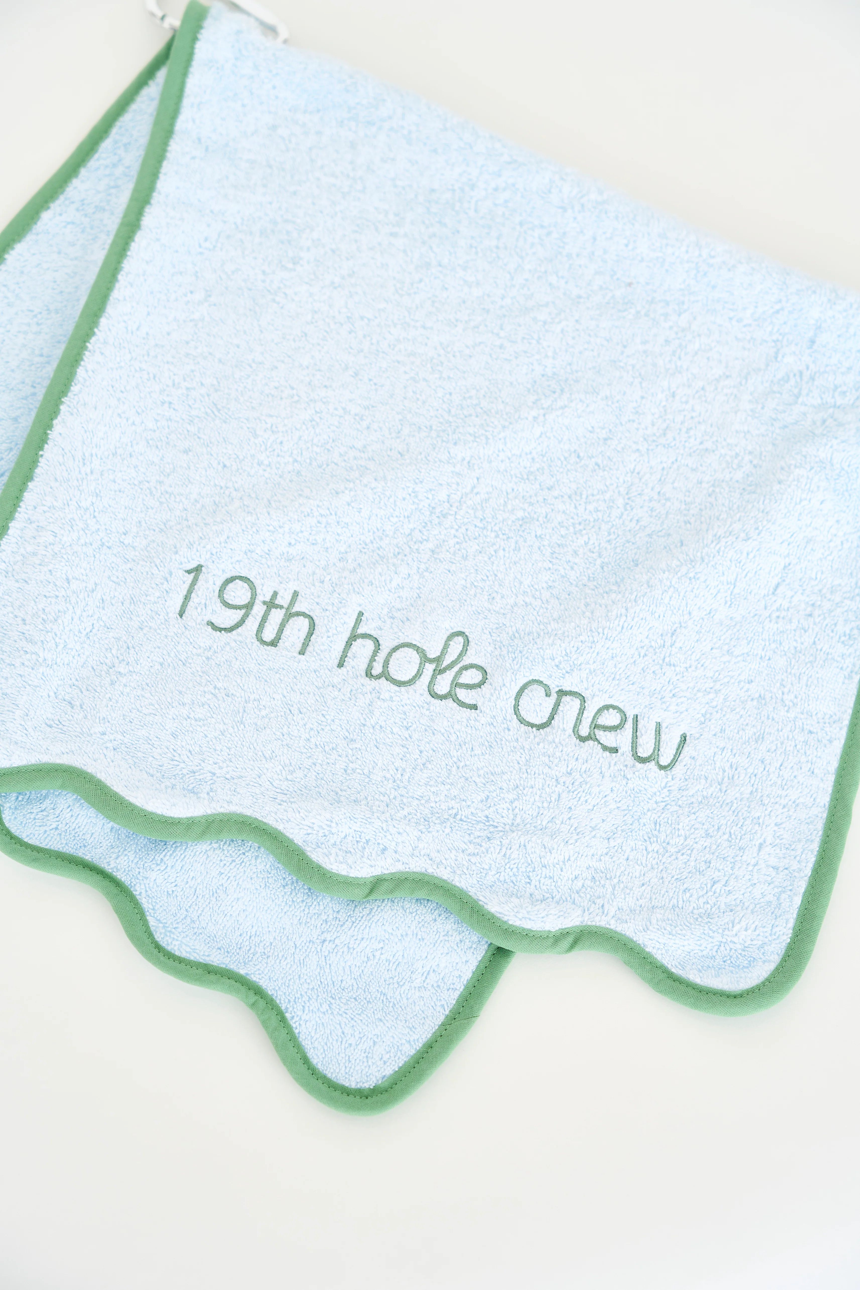 "19th Hole Crew" Golf Towel | Byrdie Golf Social Wear