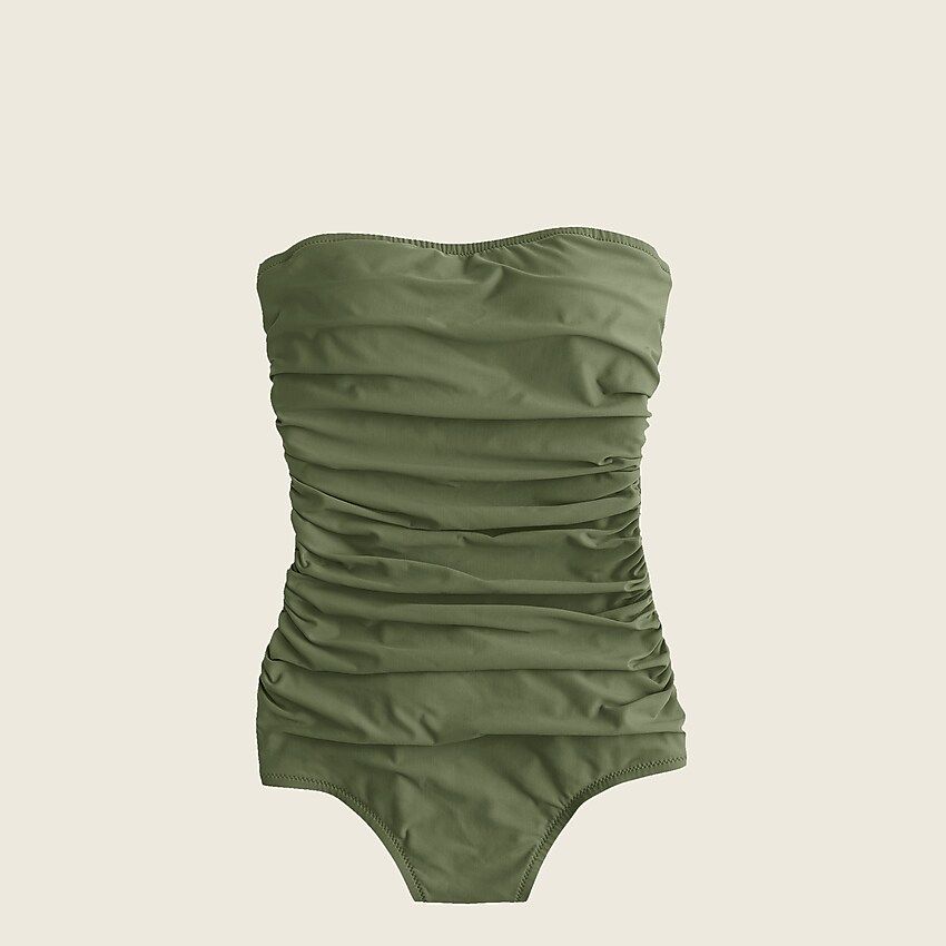 Long torso ruched bandeau one-piece swimsuit | J.Crew US