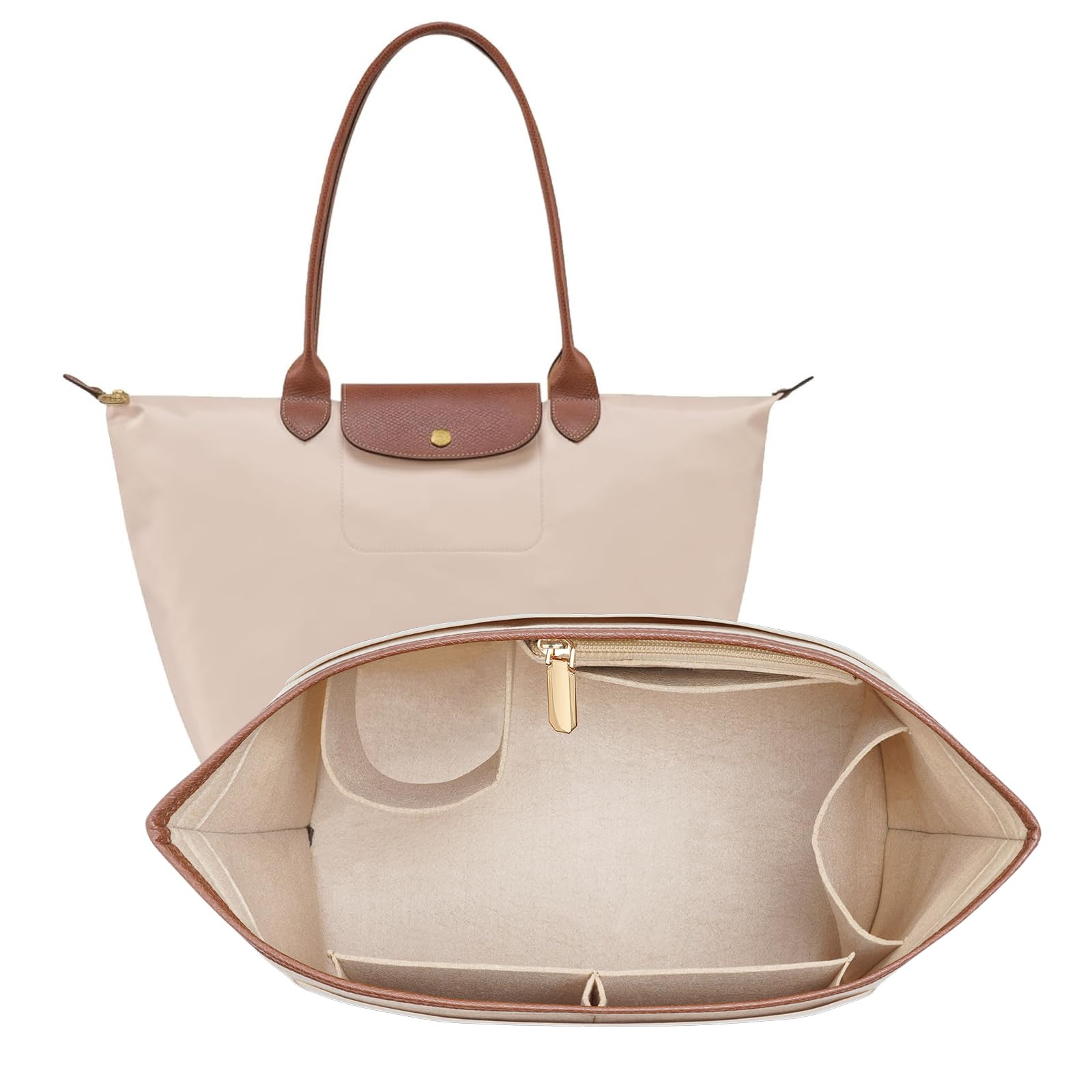DOIAPUOS Felt Purse Organizer Insert for Longchamp Le Pliage L Bag, Handbag Leather edge Longcham... | Amazon (US)