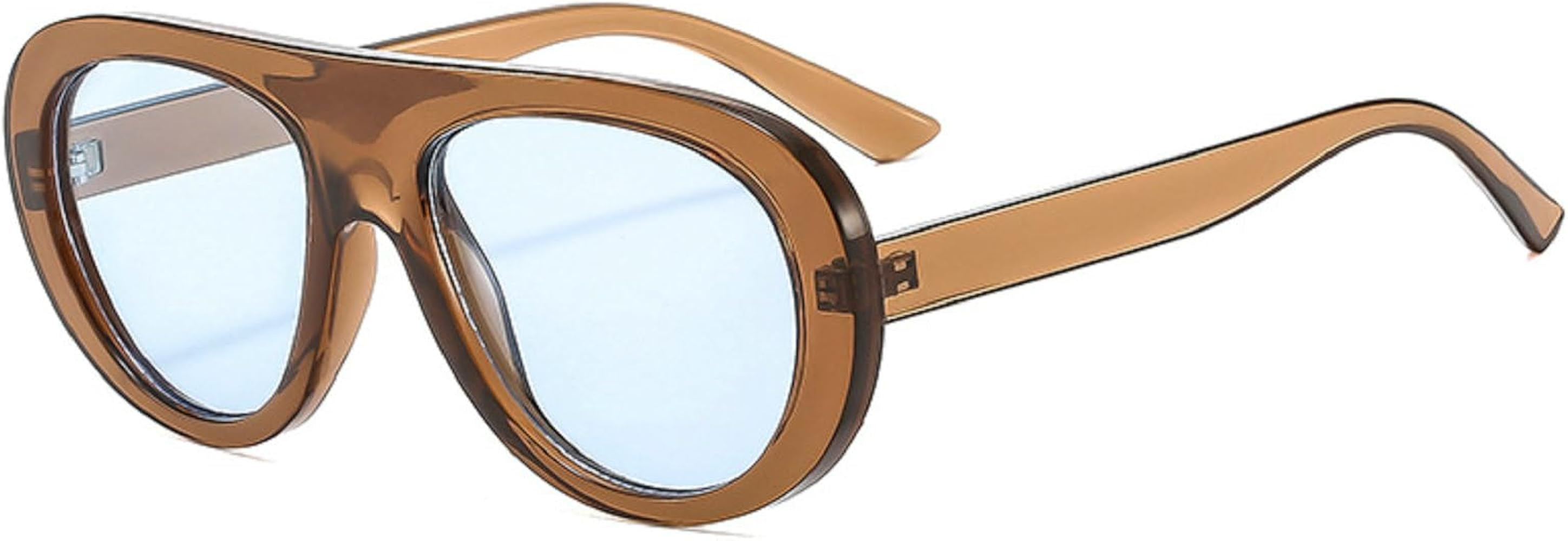 Popular Fashion Pilot Women Leopard Green Sunglasses Retro Wide Legs Men Trending Punk Gradient S... | Amazon (US)