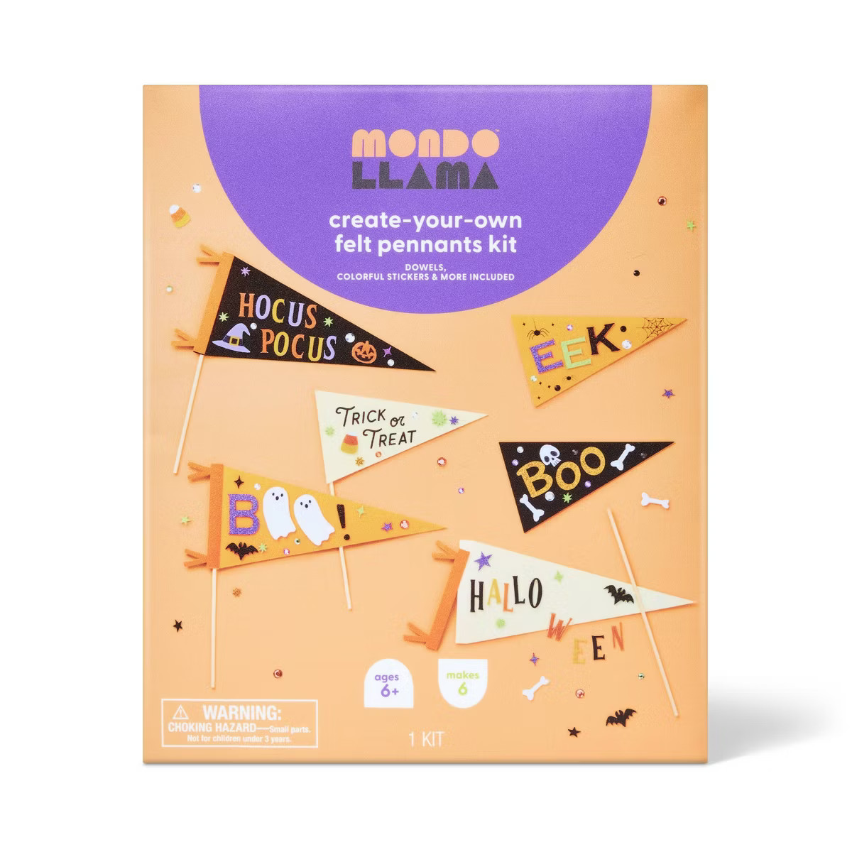 6ct Halloween Craft Felt Pennants Kit - Mondo Llama™ | Target