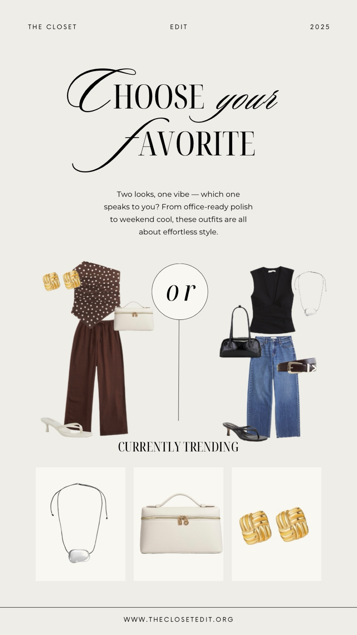 Which one is your favorite? 🤩🛍️

#TheClosetEdit #ClosetCleanOut #PersonalStylist #StyleMadeSimple
#ChicClosetVibes #ootd #styleboards #outfitinspo

#LTKeurope #LTKsalealert #LTKstyletip