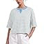 Meladyan Women's Stripes Henley T Shirts Cropped Boxy Tees Oversized Crewneck Short Sleeve T-Shir... | Amazon (US)