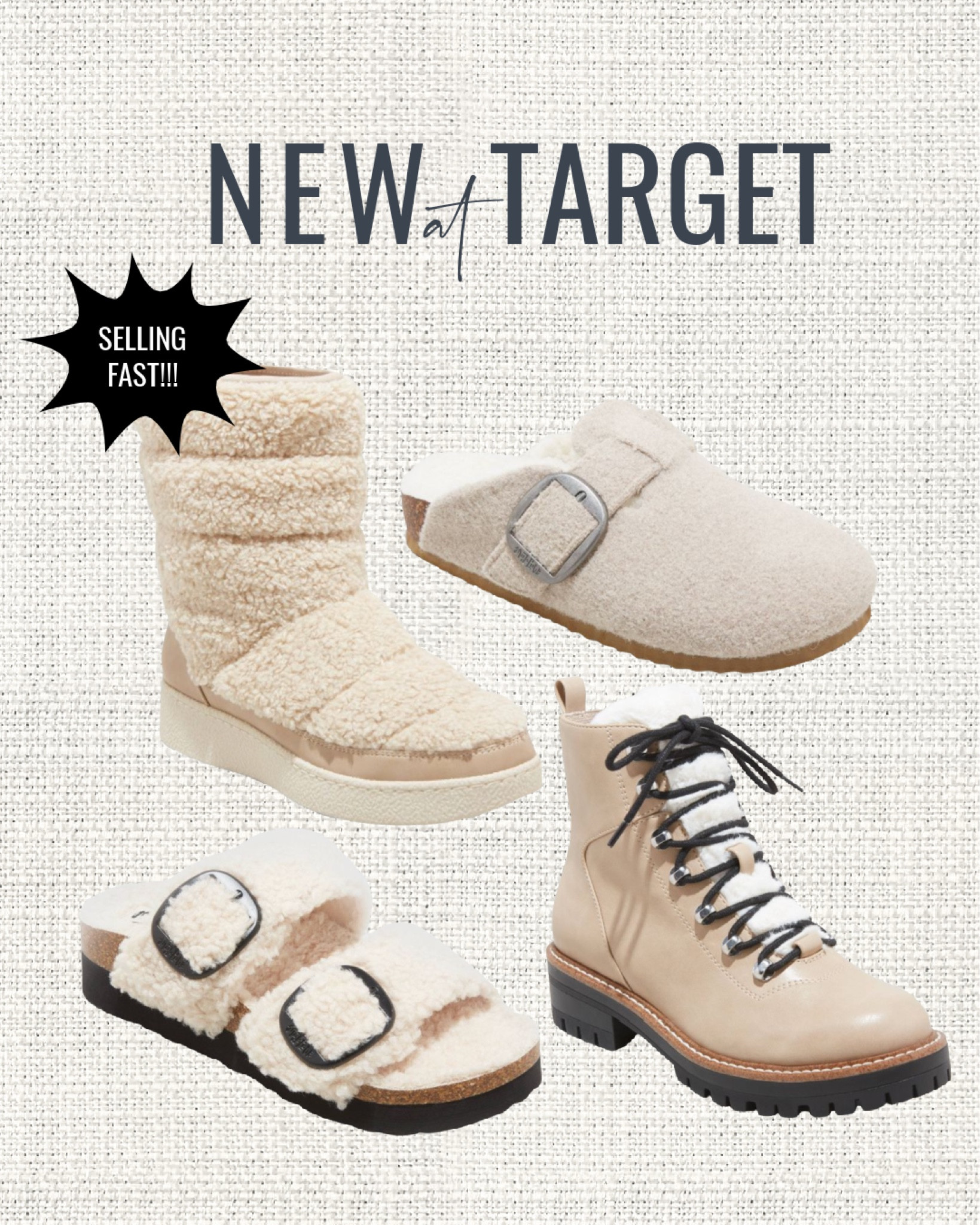 NEW finds at Target! I have the hiking boots in black and they’re SO comfortable! I just ordered the Sherpa boots and they’re selling FAST!! #LTKFall #LTK #Target #TargetFinds #NewatTarget #Boots #Slides #Sherpa 

#LTKHalloween #LTKSeasonal #LTKunder50