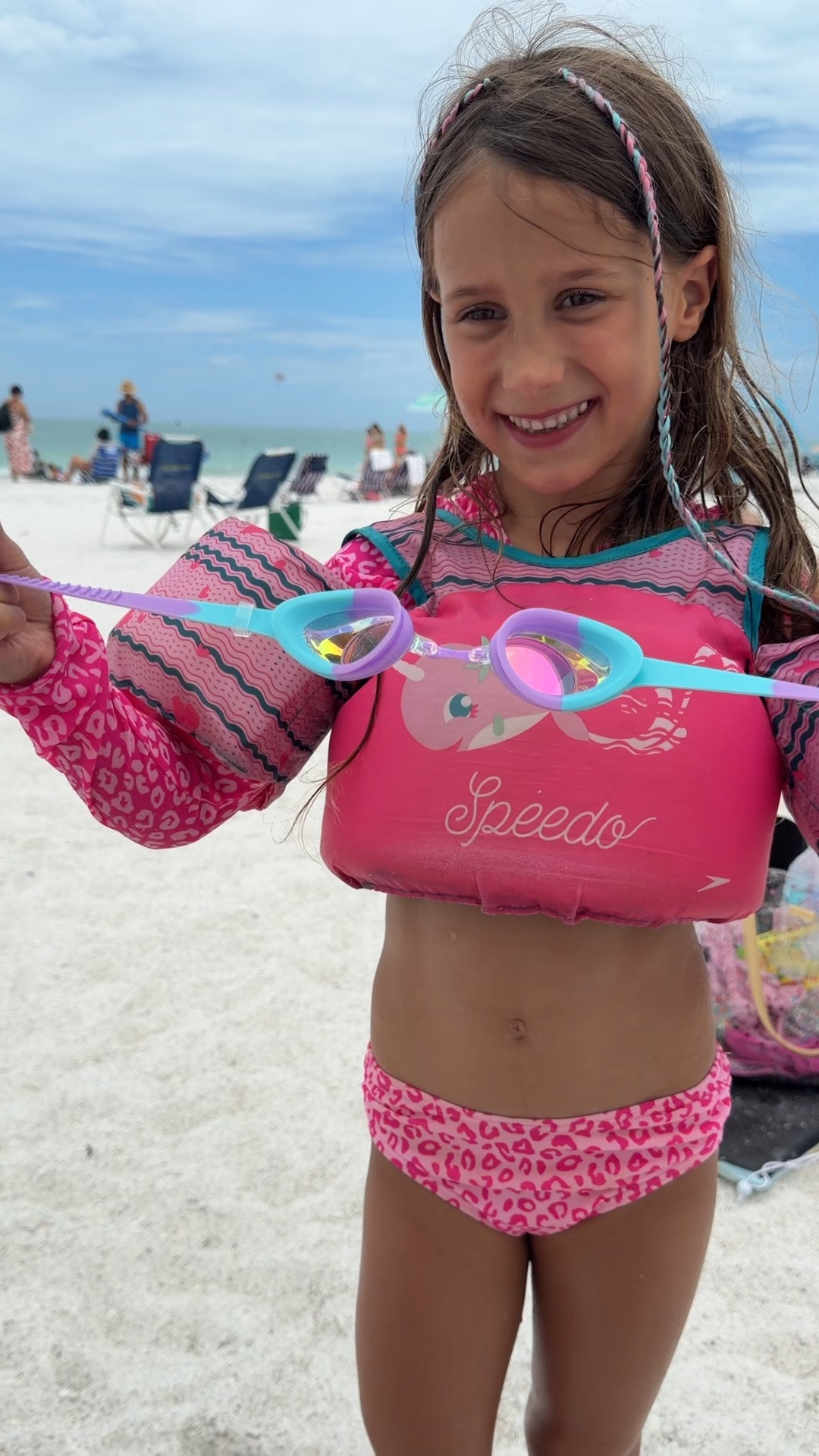 Still our favorite goggles!! These are a must for kiddos. We have been using them for years! The little snap closure in the back prevents hair pulling and the colors are so fun. The polarized mirrored front protect eyes and the are so affordable 💕￼

#LTKSwim #LTKTravel #LTKKids