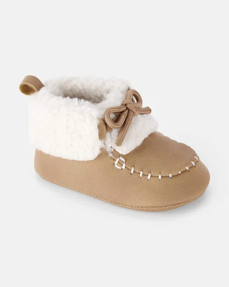 Baby Boy Teddy Fleece Moccasin Boots - Brown | Carter's | Carter's Inc