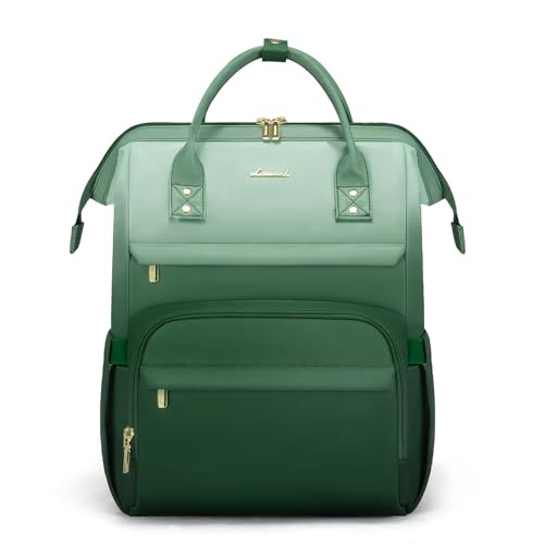 LOVEVOOK Gradient Laptop Backpack for Women,15.6 Inch Work Computer Bakcpack Purse Laptop Bag With Anti-Theft Pocket,Waterproof Carry on Teacher College Backpack for Travel,Green-White | Amazon (US)