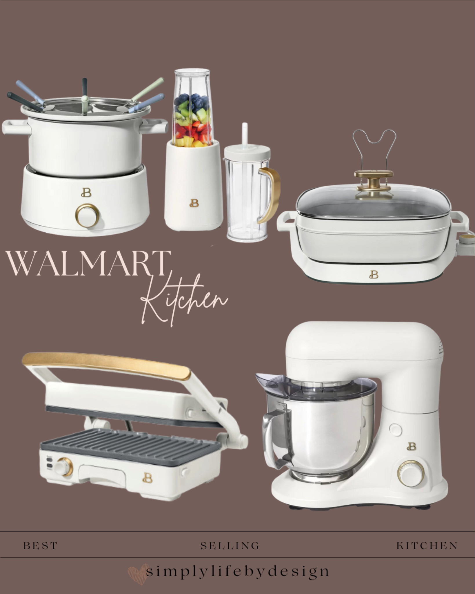 You won’t believe these kitchen small appliances are found at Walmart. The beautiful line has this white icing color and so many others to choose from to match your aesthetic. I have and love so many from this line.

Fondue 
Personal blender
Electric skillet
Panini grill and press
Stand mixer

#LTKHome #LTKSaleAlert #LTKFindsUnder50