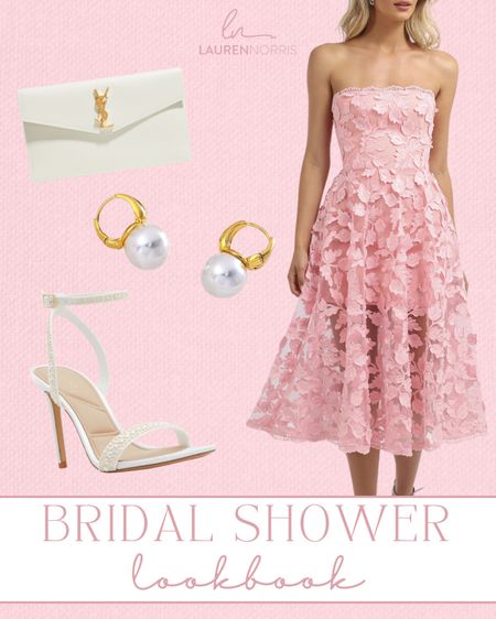 A pink and floral bridal shower dress with pearl heels and accessories 🤍👰🏼‍♀️

#LTKWedding #LTKShoeCrush
