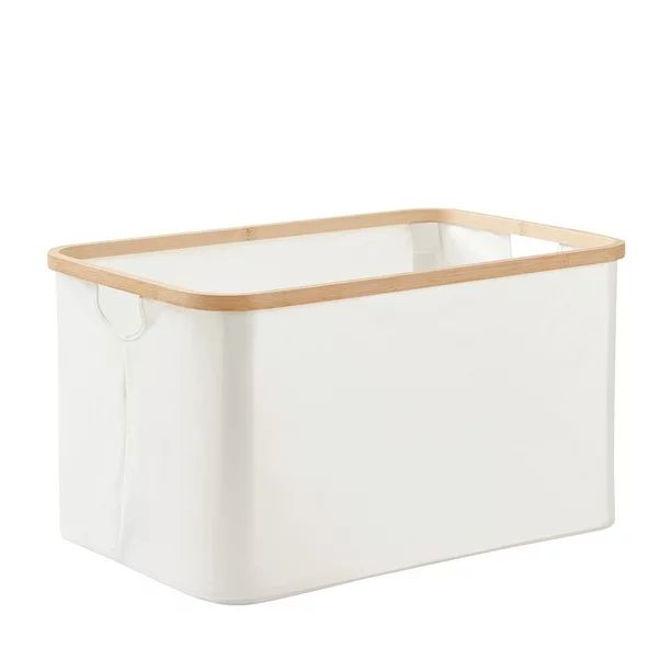 Better Homes & Gardens Ivory Collapsible Canvas Laundry Basket, 21" x 14" x 12" | Walmart (US)