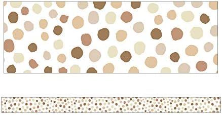 Simply Stylish Natural Polka Dots Straight Borders—12-Piece Bulletin Board Border Strips With P... | Amazon (US)