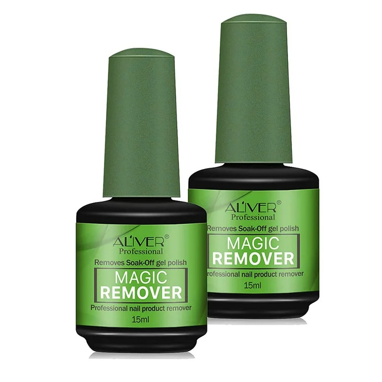 Aliver 2 Pack Professional Remove Gel Nail Polish Acrylic Coat Soak Off Remover Cleaner, 1 fl oz | Walmart (US)