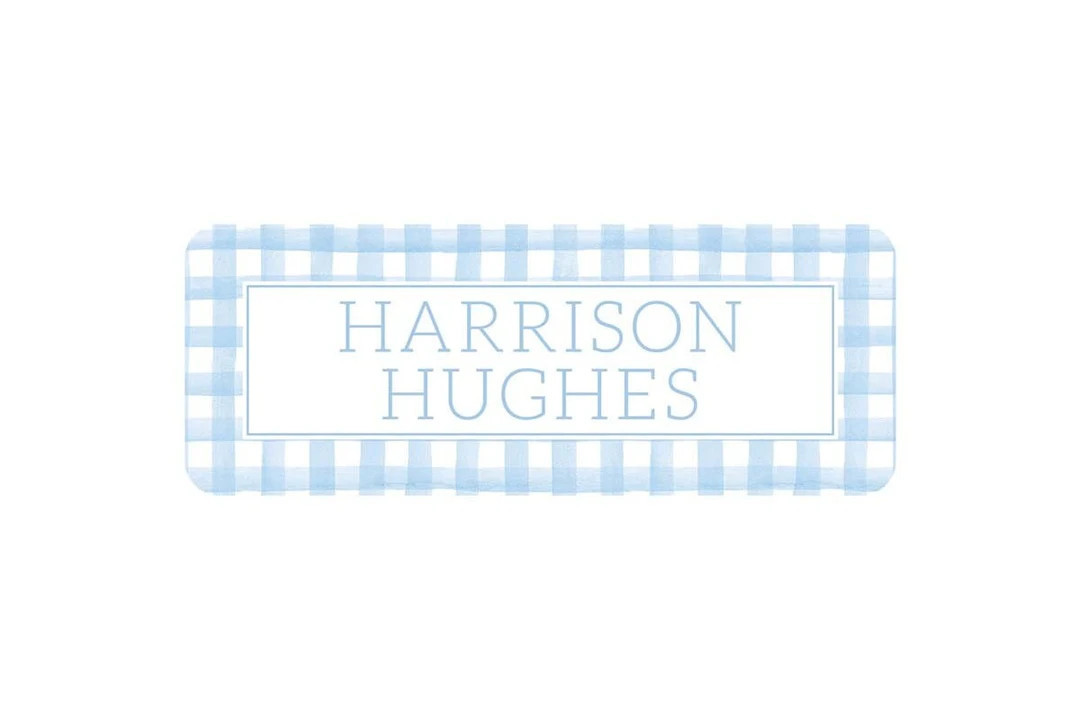 Personalized Vinyl Gingham Name Labels Water Resistant - Etsy | Etsy (US)