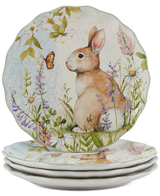 Easter Meadow Dinner Plates, Set of 4 | Macy's