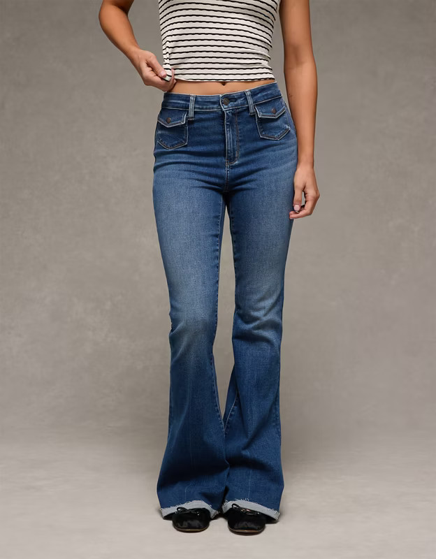 AE Next Level Super High-Waisted Flare Jean | American Eagle Outfitters (US & CA)
