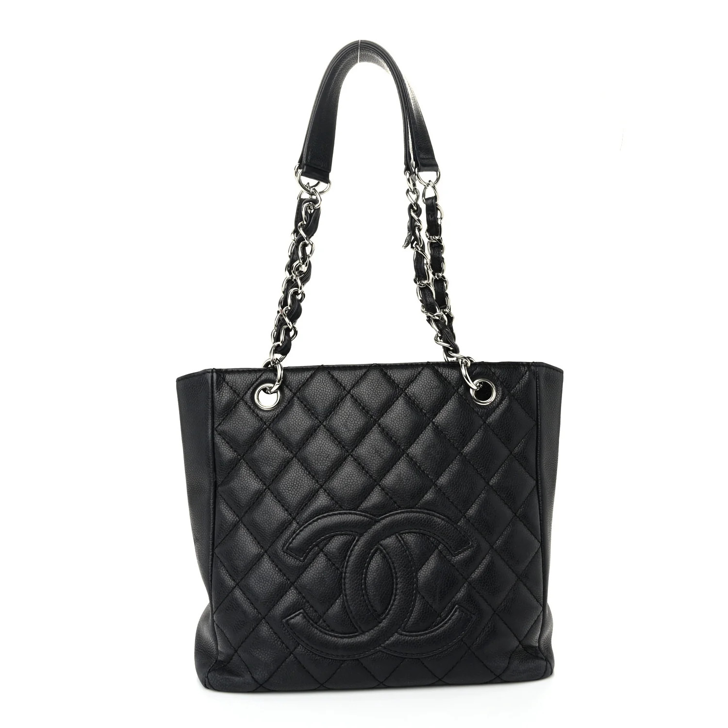 Caviar Quilted Petit Shopping Tote PST Black | FASHIONPHILE (US)