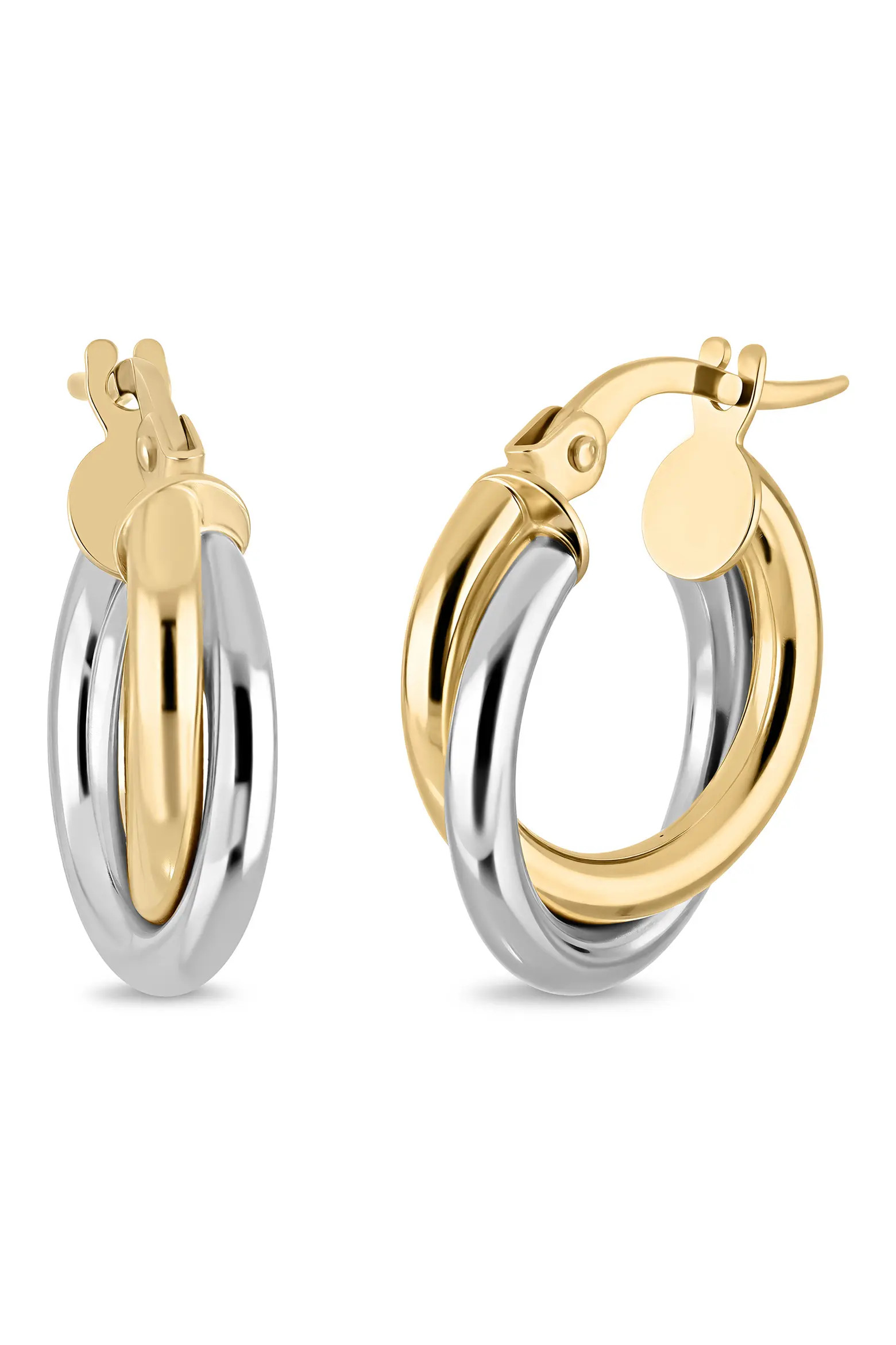 14K Gold Two-Tone Double Hoop Earrings (Women) | Nordstrom | Nordstrom