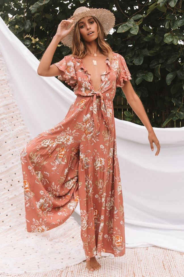 Aztec Jumpsuit Rose | Fortunate One