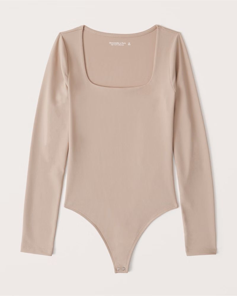 Long-Sleeve Seamless Squareneck Bodysuit | Abercrombie & Fitch (US)