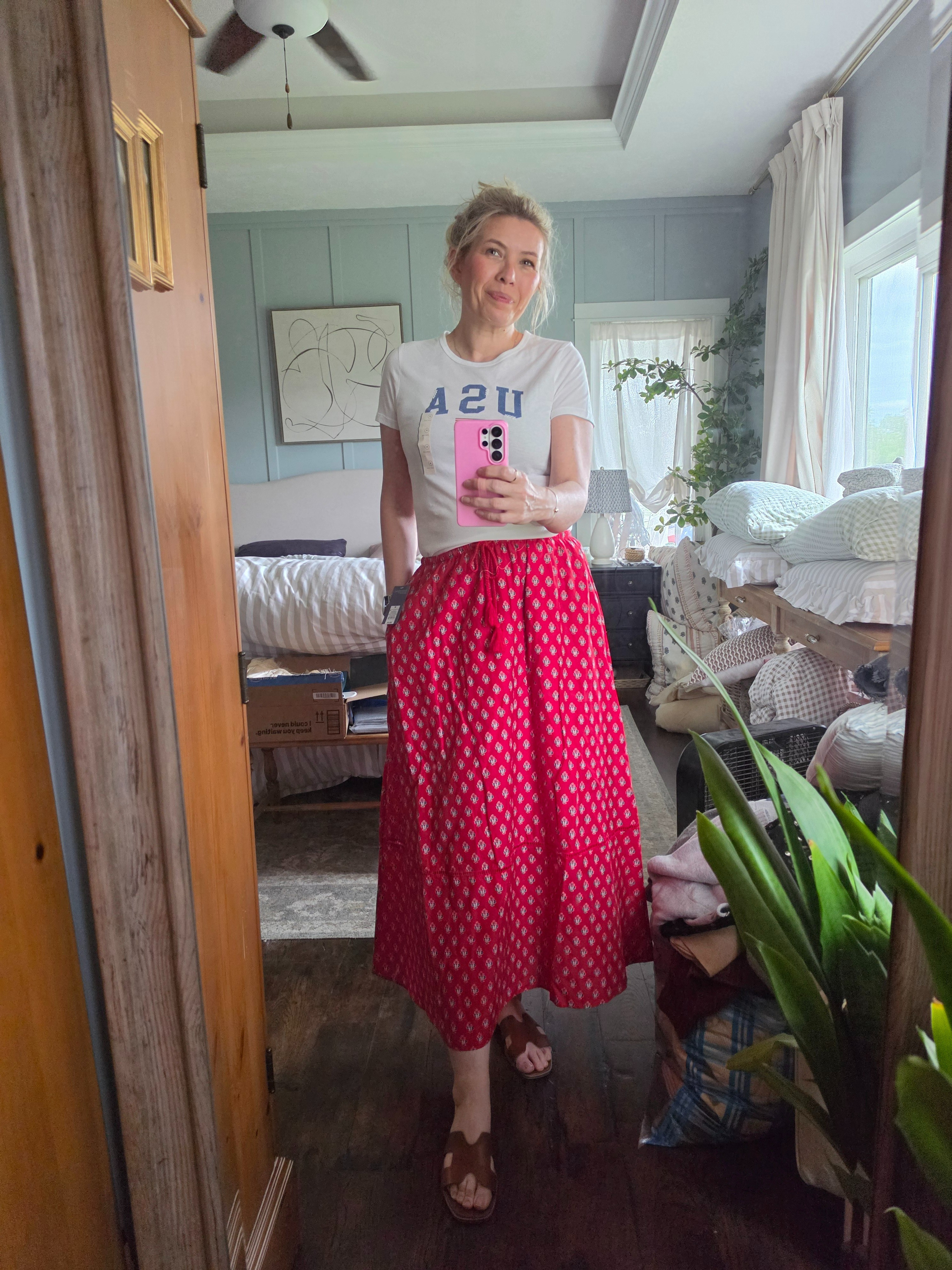 I ordered the top in a large because this medium is a little too tight. But I love it! The skirt is a medium.  All from Target!

#LTKootd #LTKSeasonal #LTKOver40