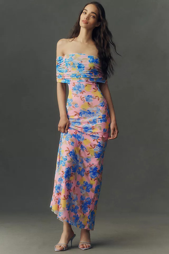 McCall Off-the-Shoulder Stretch Mesh Maxi Dress | Anthropologie (US)