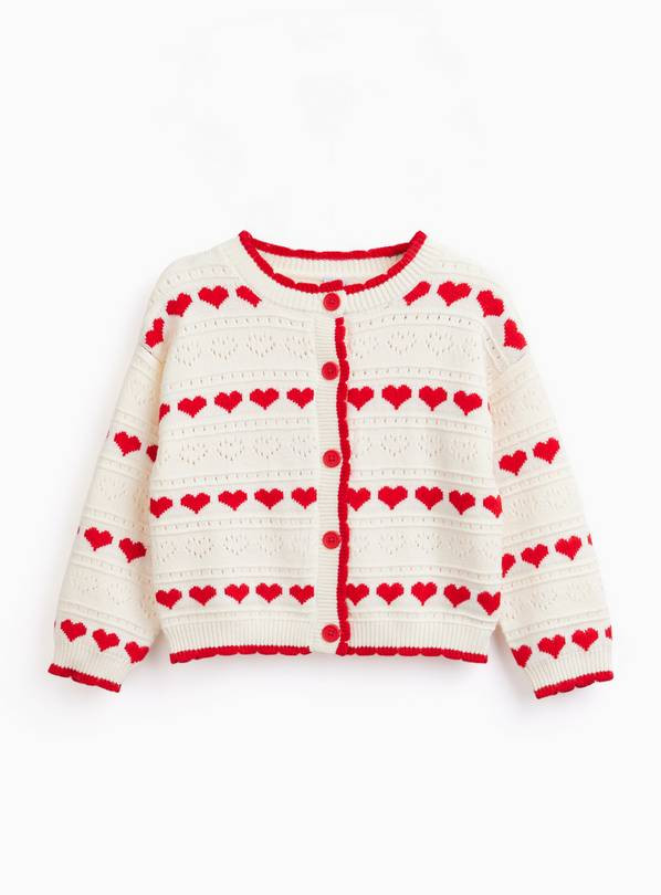 Mini Me Valentine's Heart Print Cardigan 1-2 years | Tu Clothing