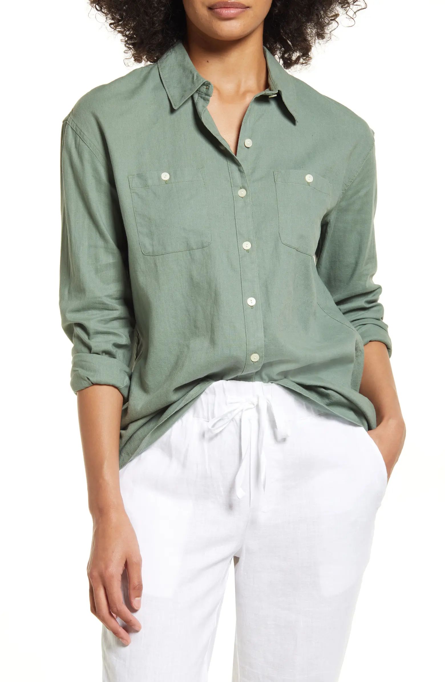 Women's Linen Button-Up Shirt | Nordstrom