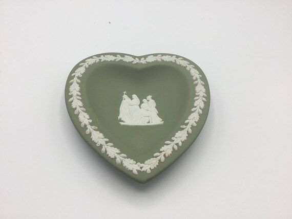 Green Wedgewood Jasperware Heart Tray | Etsy (US)