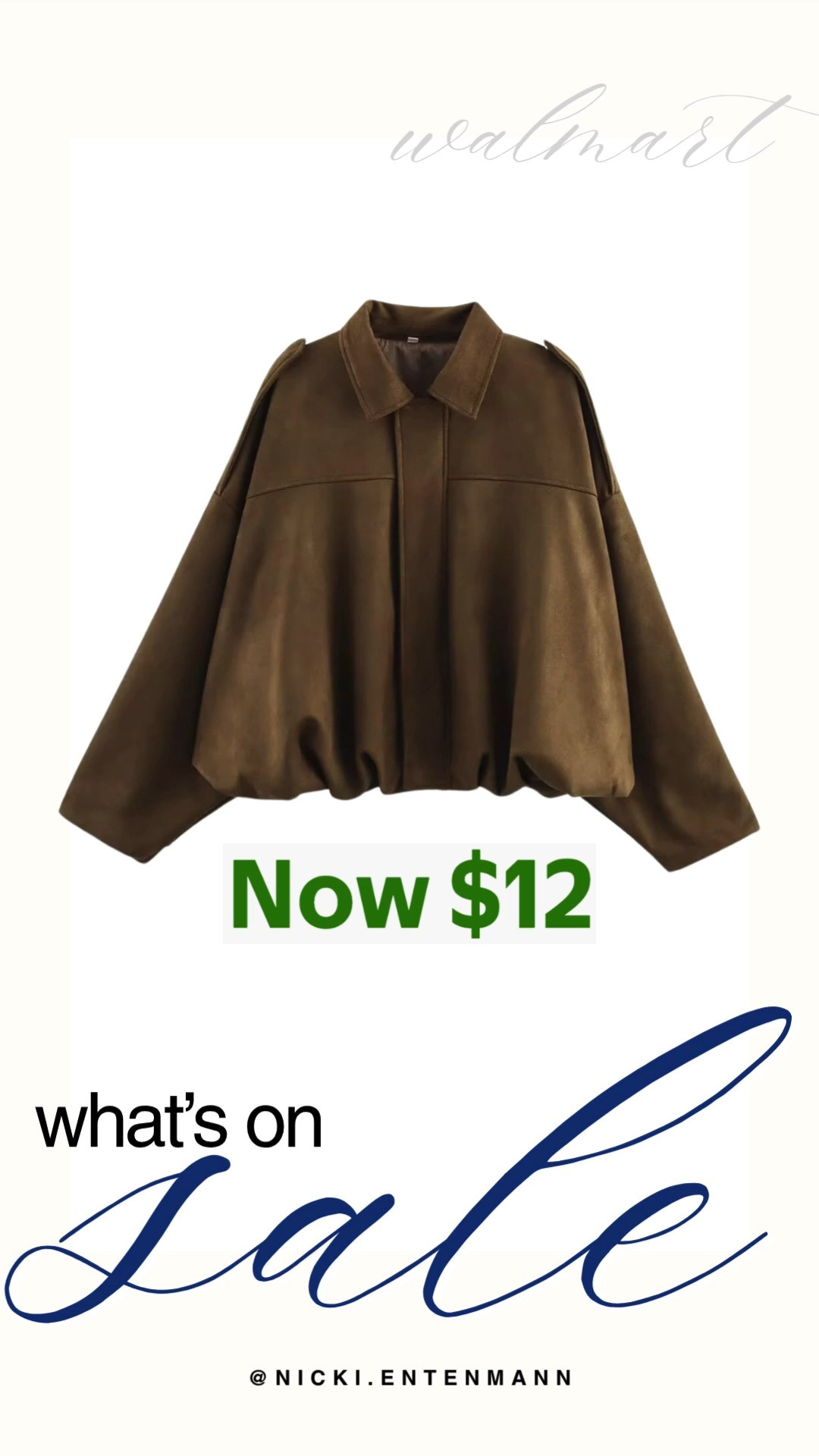 Snag this ultra-stylish olive brown bomber jacket lapel coat on sale at Walmart for just $12! Featuring a tailored lapel collar, structured epaulets, and a gathered elastic hem, it delivers a high-end, oversized silhouette for an unbeatable price. Layer it over your favorite autumn denim or knits for an effortless, preppy-casual look.

#walmart #walmartfinds #whatsonsale #bomberjacket #fallfashion #preppycasual #everydaystyle 

 #LTKootd #LTKSaleAlert #LTKTravel