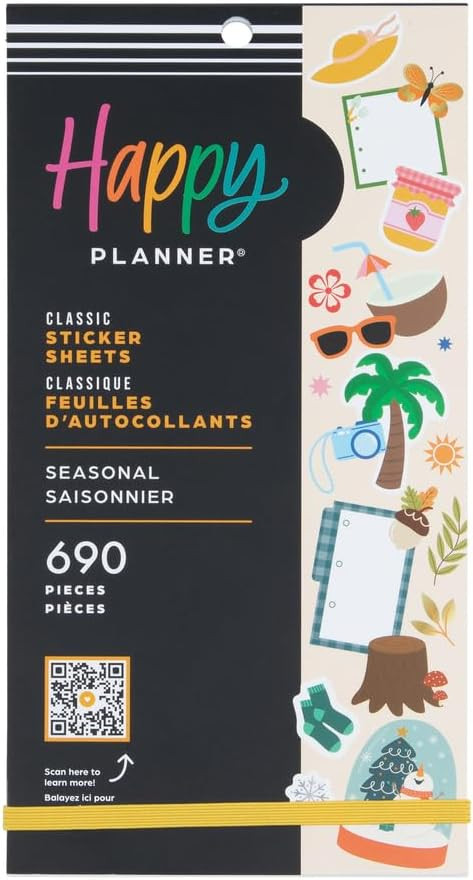 Happy Planner Sticker Pack for Calendars, Journals, and Planners, Easy-Peel Stickers and Scrapboo... | Amazon (US)
