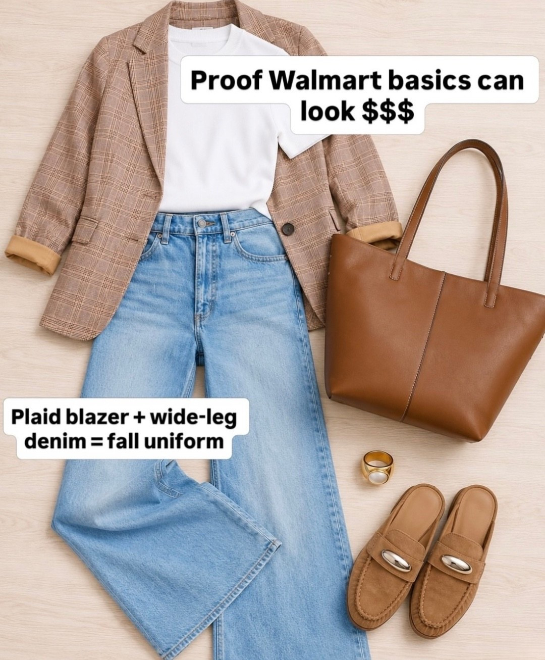 This plaid blazer + wide-leg denim combo is such an easy fall outfit. Added a few neutral accessories to pull it all together 🤎

#LTKootd #LTKSeasonal #LTKdayinmylife