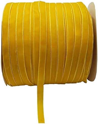 10 Yards Velvet Ribbon Spool (Yellow, 3/8") | Amazon (US)